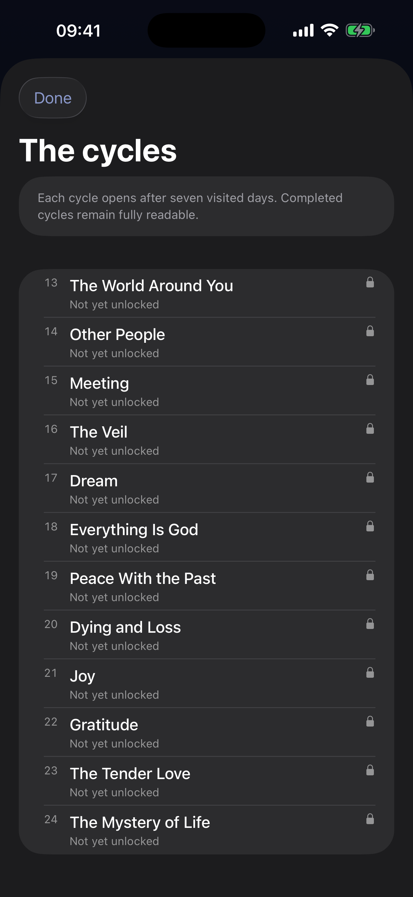 Advaita Ray cycles 13 to 24 in dark mode